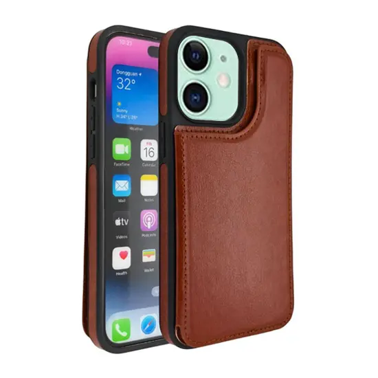 iPhone 11 Modern Card Holder Case Brown